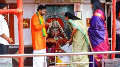 Kishan reddy in Bhagyalakshmi temple