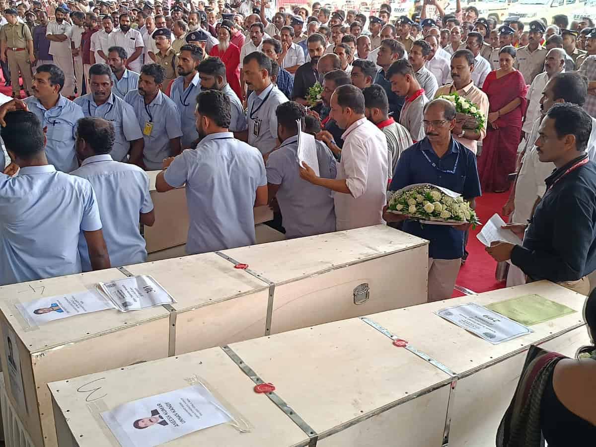 Kuwait fire: Mortal remains of 31 Indians received at Kochi airport