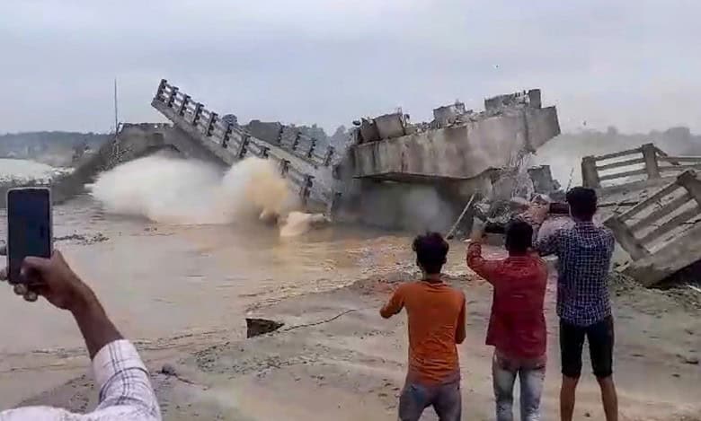 Newly constructed bridge collapses in Bihar