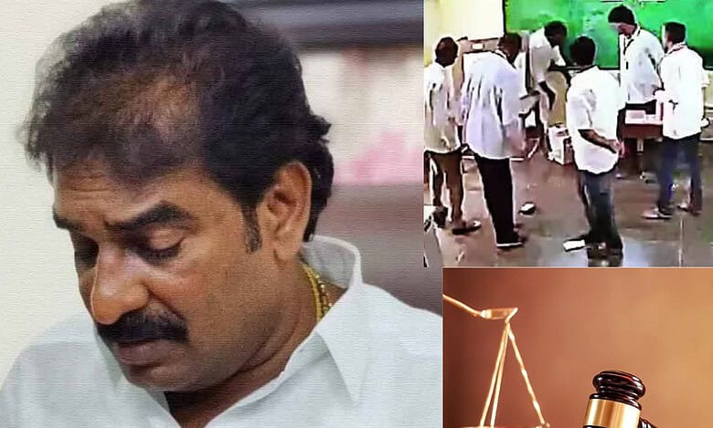The police arrested the former Macherla MLA from Narsaraopet after the AP High Court dismissed four anticipatory bail petitions filed by his counsels on Wednesday.