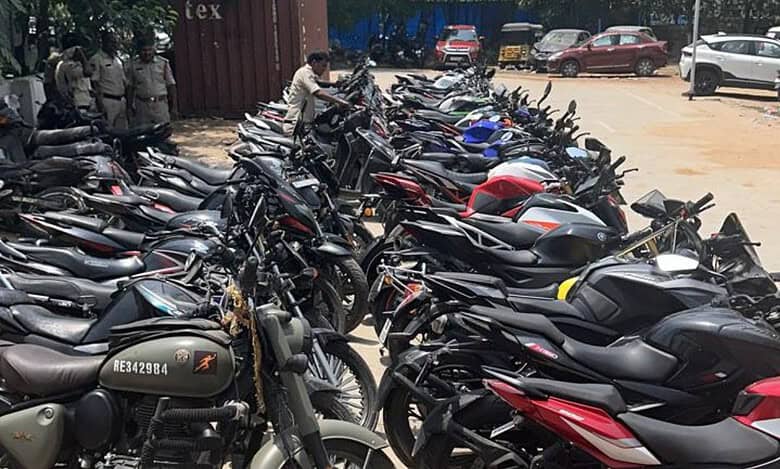 Cyberabad cops seize 50 bikes for illegal street racing