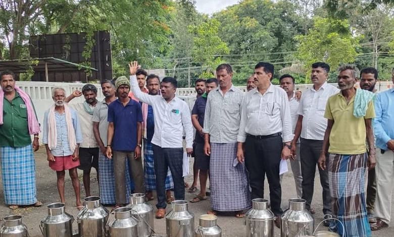 Karnataka: Farmers who voted for Congress unable to sell milk, stage protest