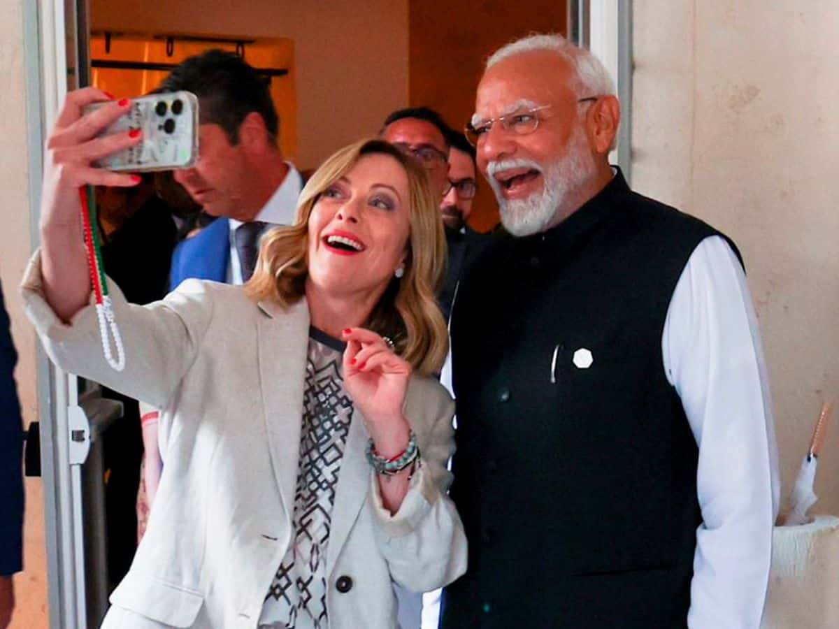 Hello from the Melodi team: Italian PM Giorgia Meloni with Modi