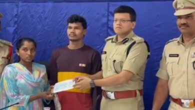 A young Maoist couple named Tikka Sushmita and Madakam Dool surrender before Warangal police commissioner Abhishek Mohanty on Thursday.