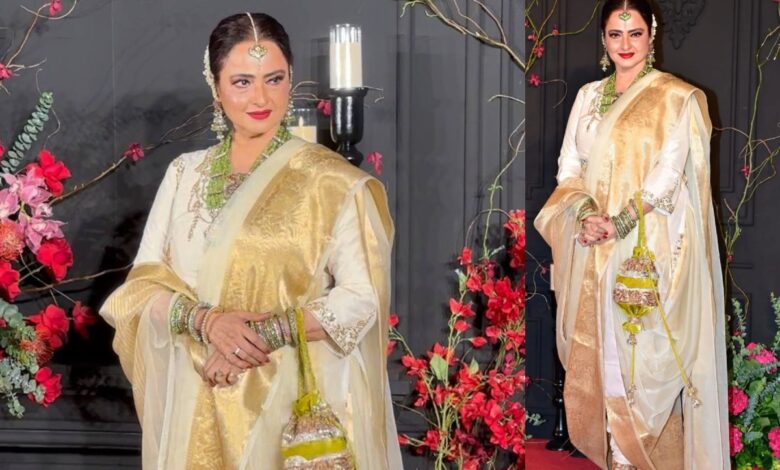 Rekha's Hyderabadi look at Sonakshi Sinha's reception turns heads