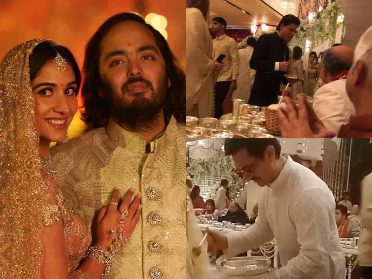 Crazy viral: SRK, Aamir serve food to guests at Ambanis wedding