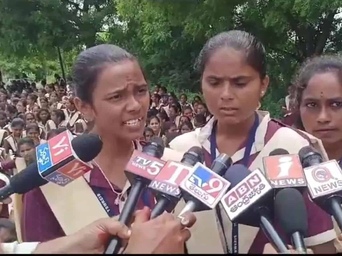 The students of social welfare degree college hostel in Balemla, Suryapet district seized the beer bottles and the rooms used by the principal and staff to get intoxicated.