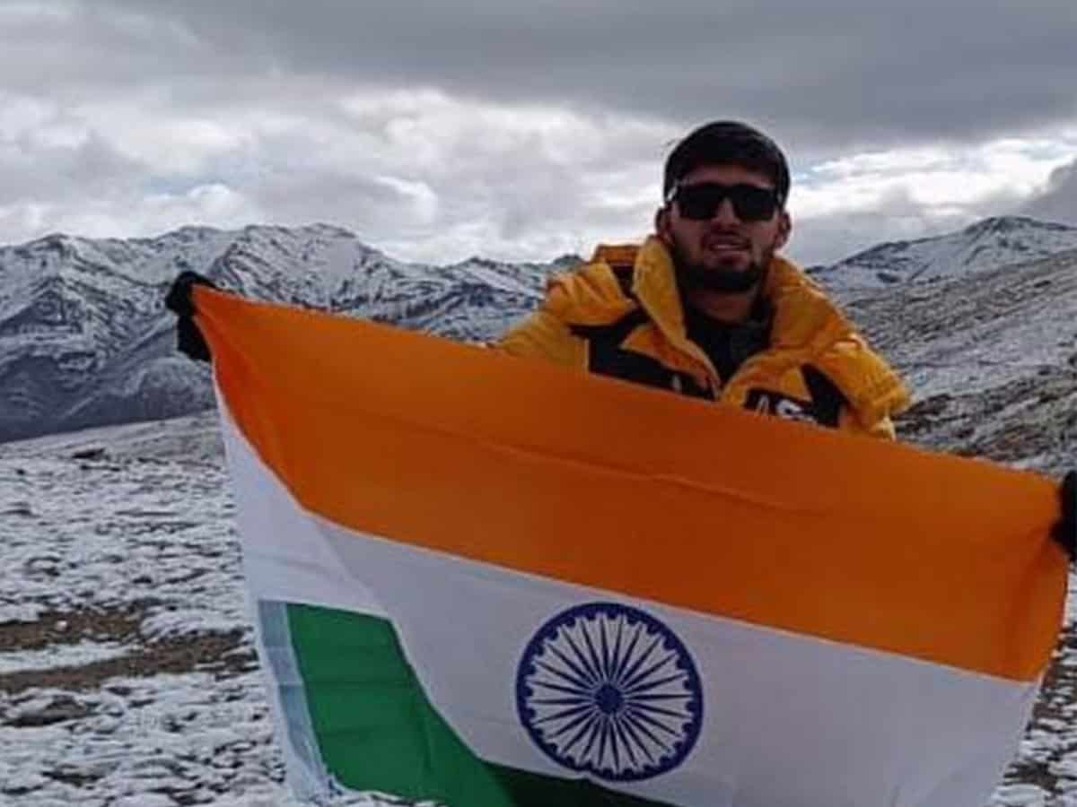 Telangana's Bhukya Yashwant climbs Mount Kang Yatze-2 in Ladakh