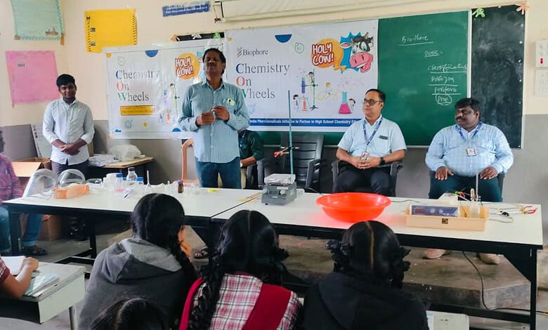 Hyderabad: Pharma firm’s ‘Chemistry on Wheels’ inspires young minds