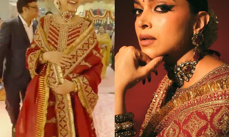 Price of Deepika Padukone's red Anarkali that she wore for Ambani wedding