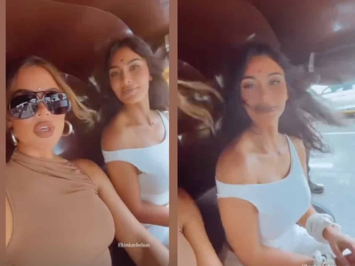 Kardashian sisters travel in local auto in India, video viral