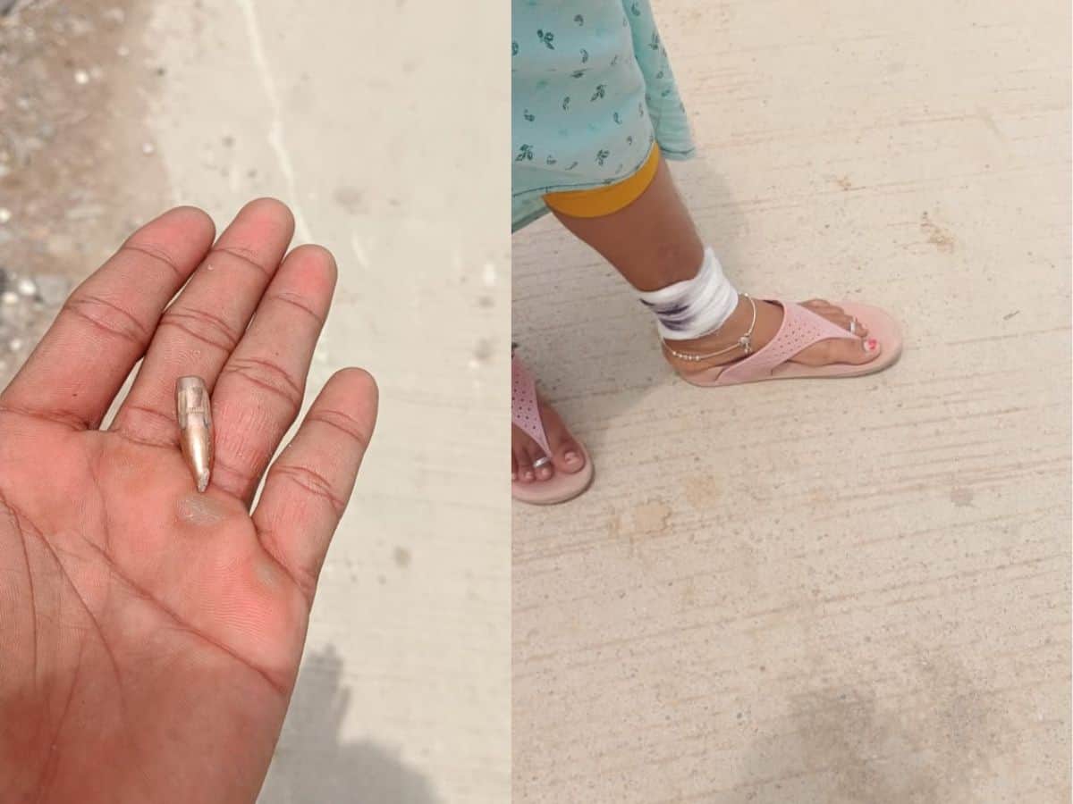 A bullet fired from an army firing range near Nargingi police station's limits hits the ankle of a woman.