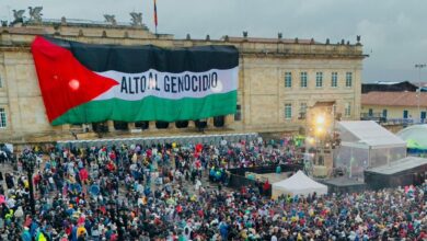 Colombia displays giant Palestine flag on Congress facade