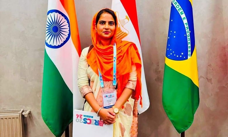 UoH PhD scholar Aayesha selected for BRICS Summit 2024 in Russia