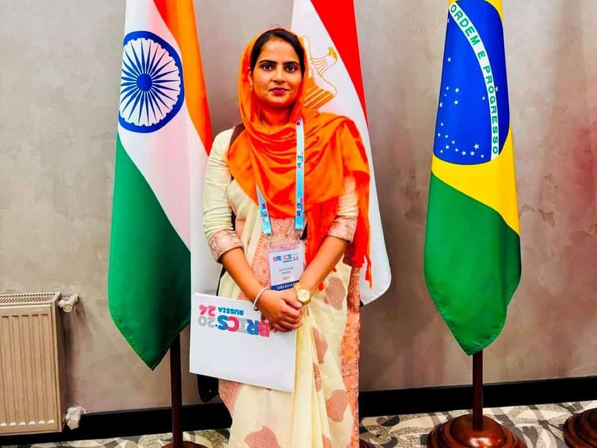 UoH PhD scholar Aayesha selected for BRICS Summit 2024 in Russia