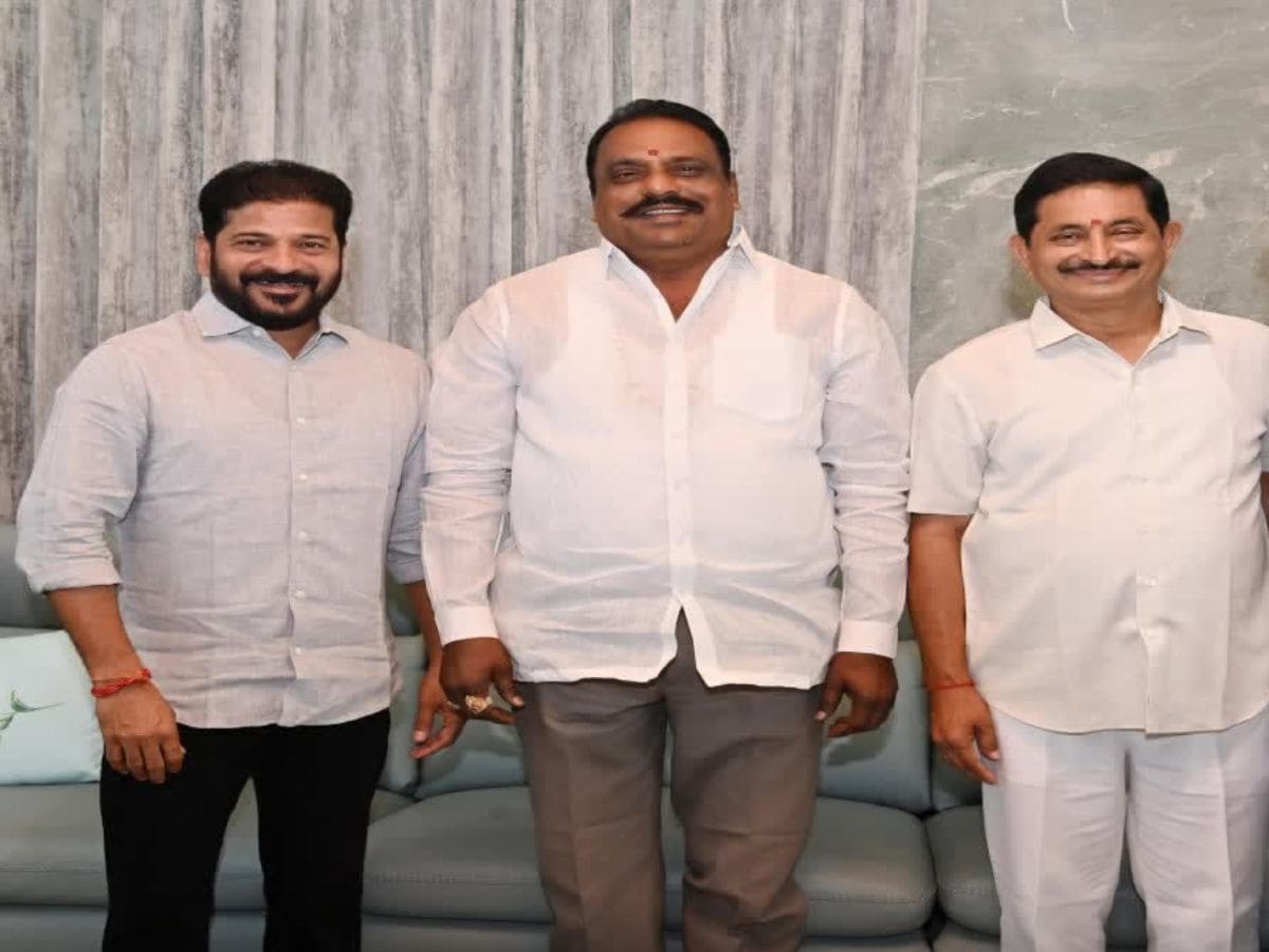 BRS MLAs T Prakash Goud and Arekapudi Gandhi has announce they will be joining Congress in the presence of Chief Minister A Revanth Reddy.