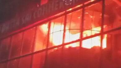 A major fire breaks-out inside the Sri Dattasai Complex at RTC cross roads on Wednesday evening.