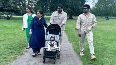 Relishing serene moment: Chiranjeevi enjoys family time with Ram Charan, Klin Kaara