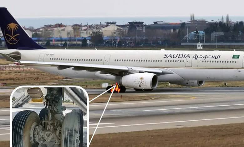 Saudia Airlines catches fire during landing at Peshawar airport