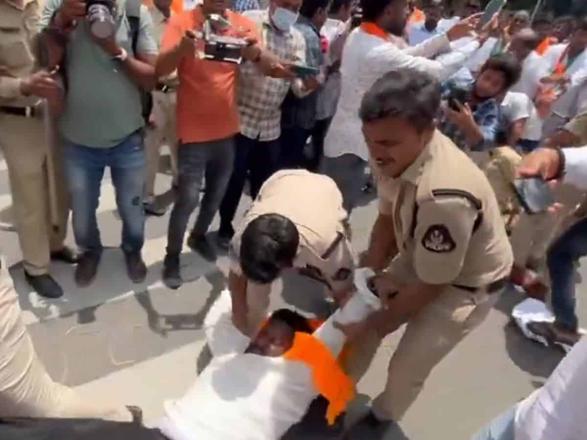 Hyderabad Police foil BJYM’s protest march to Congress office
