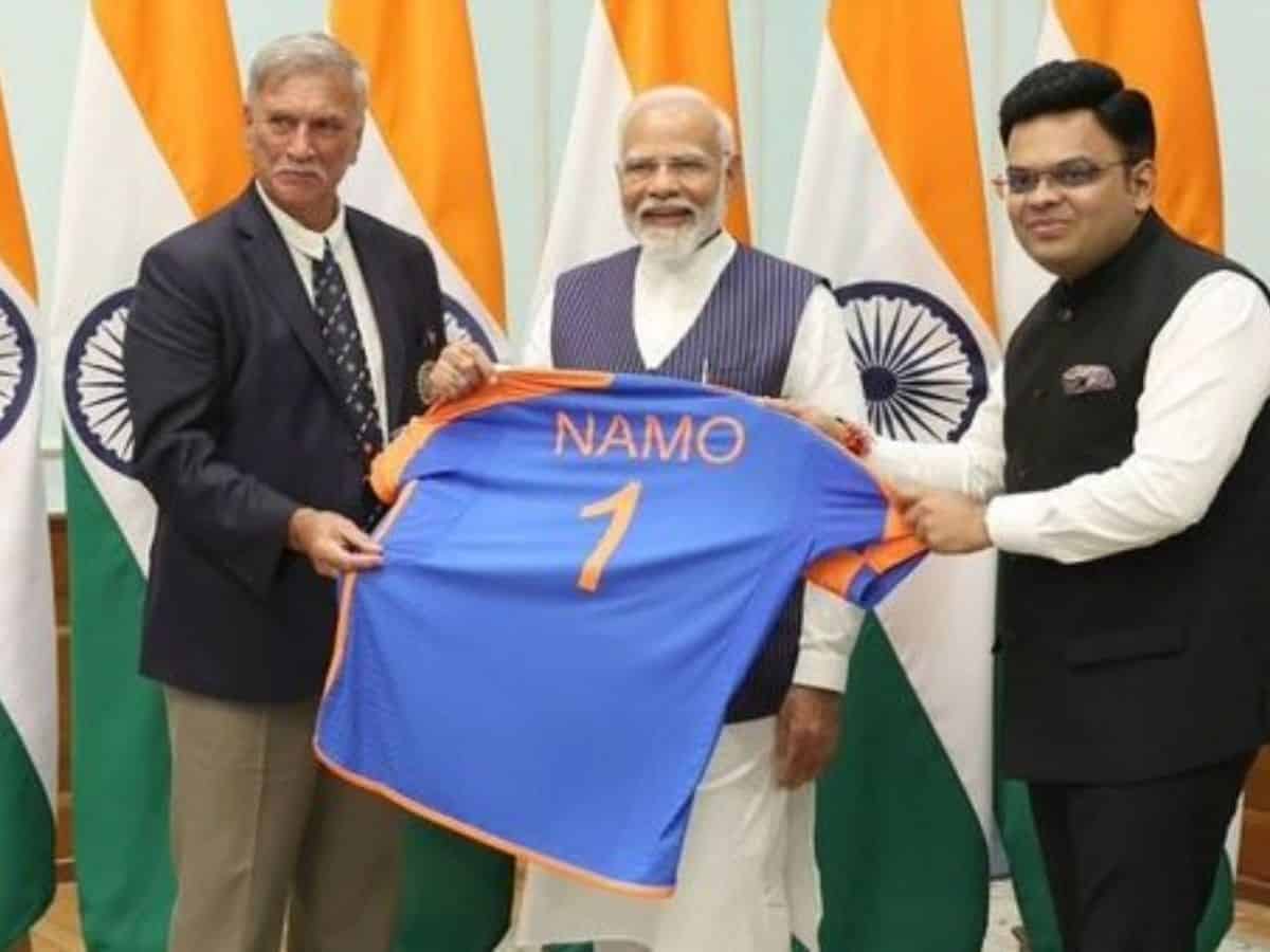 BCCI gifts special 'NAMO' India jersey to PM Modi