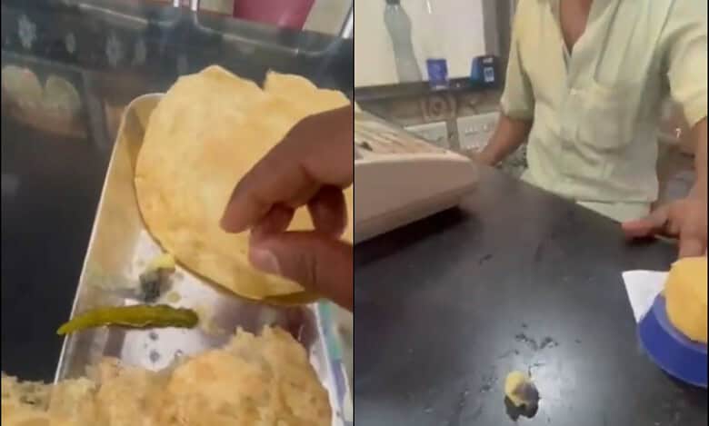 Hyderabad: Customer shocked after finding worm in Puri masala