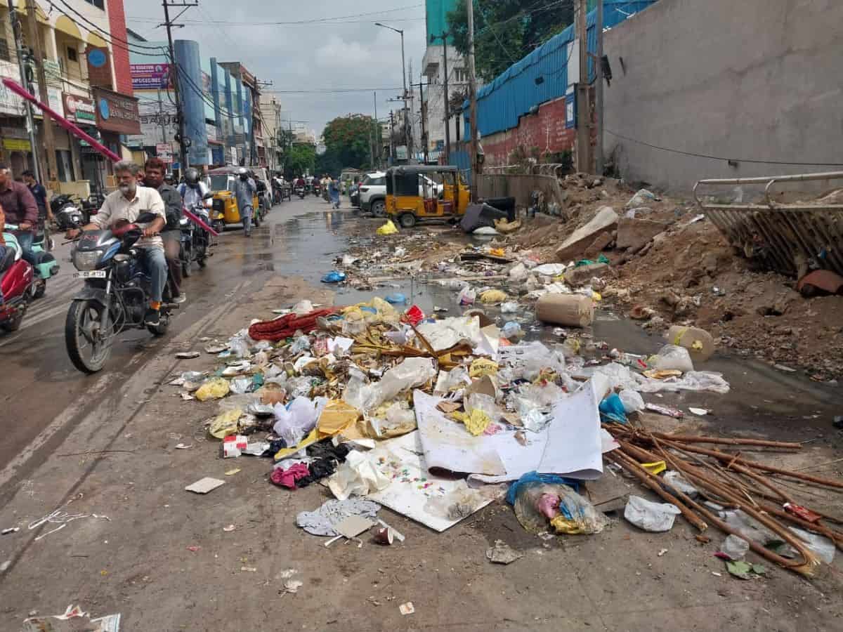 Garbage welcomes patients at Hyderabad govt Cancer hospital