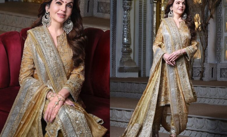 Nita Ambani wears Hyderabadi Khada Dupatta for Anant's Haldi
