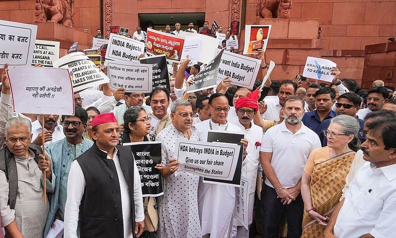 INDIA bloc protests against Union Budget, terms it ‘discriminatory’