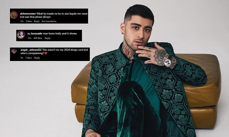 Zayn Malik stuns in Manish Malhotra sherwani, fans call him, 'Chaand'