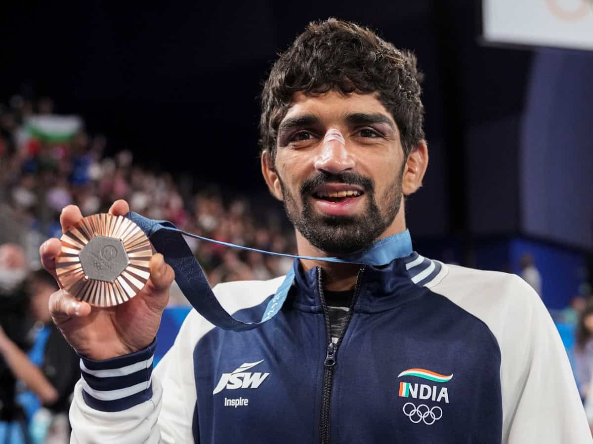 Paris Olympics: Aman Sehrawat wins bronze medal in men’s 57 kg freestyle wrestling