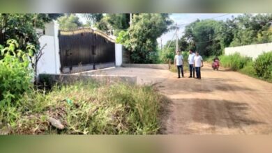 Irrigation officers at the Jangaon farmhouse
