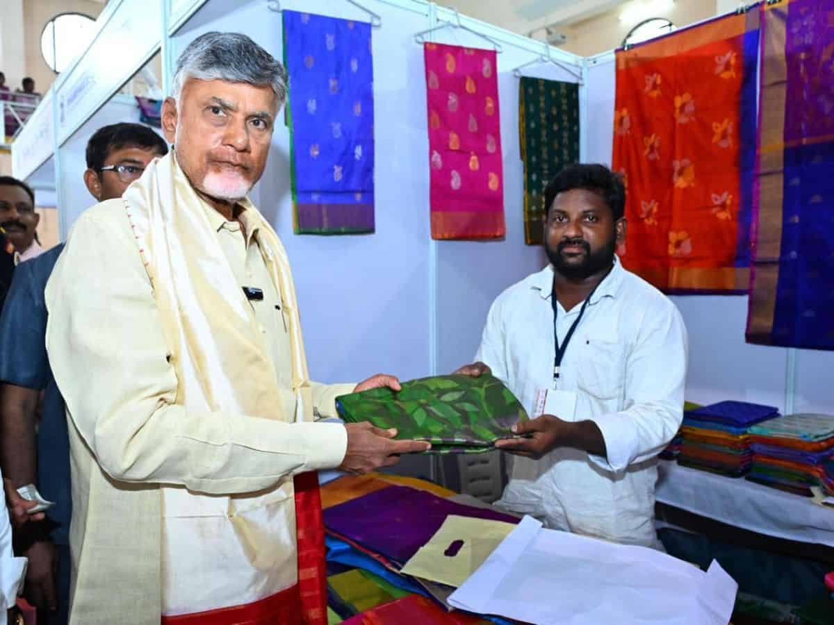 AP CM Naidu urges people to wear traditional handloom atleast once a month