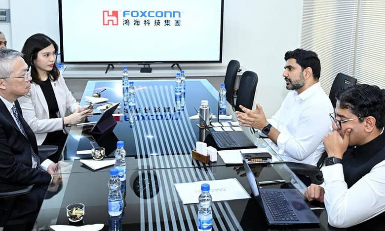 Nara Lokesh with senior delegation Foxconn