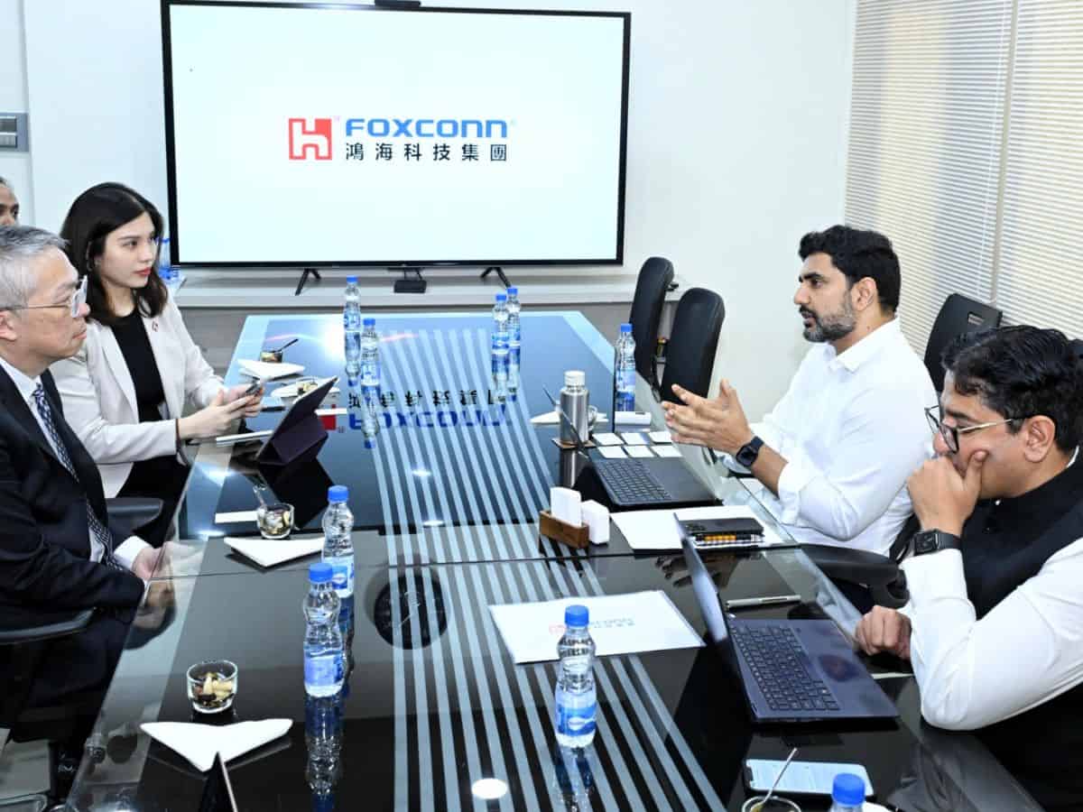 Nara Lokesh with senior delegation Foxconn