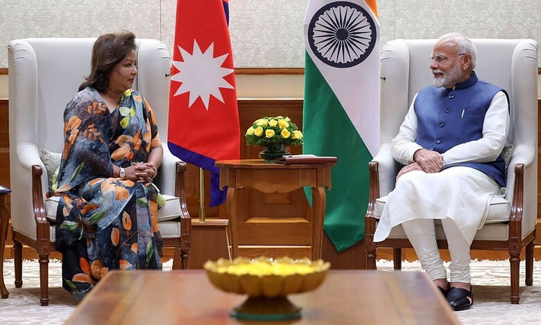 Nepal’s Foreign Minister Arzu rana deuba with PM modi