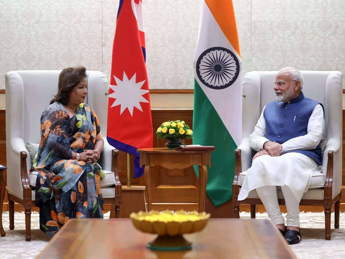 Nepal’s Foreign Minister Arzu rana deuba with PM modi
