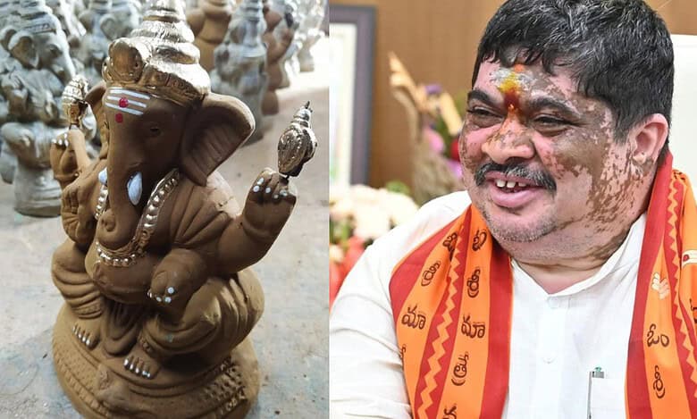 Ponnam Prabhakar appeals to the people to install clay Ganesha idols during this year's Ganesh Navratri festival.