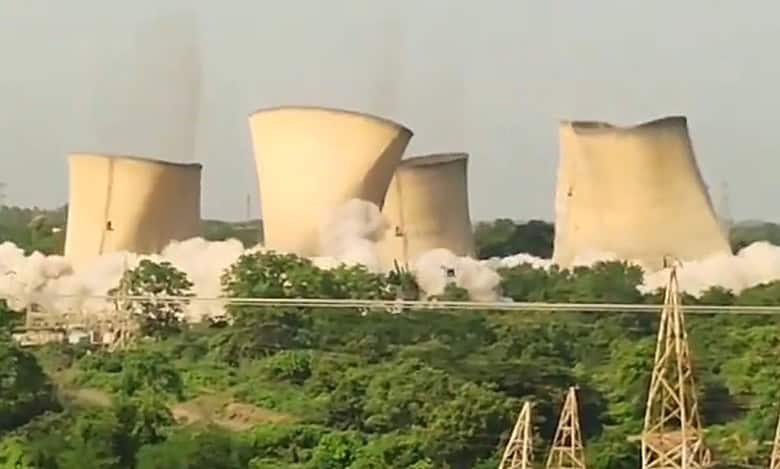 Telangana: TSGENCO demolish cooling towers in Kothagudem thermal plant