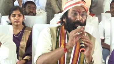 Irrigation minister N Uttam Kumar Reddy reviews the progress of Devadula lift irrigation project on Friday.