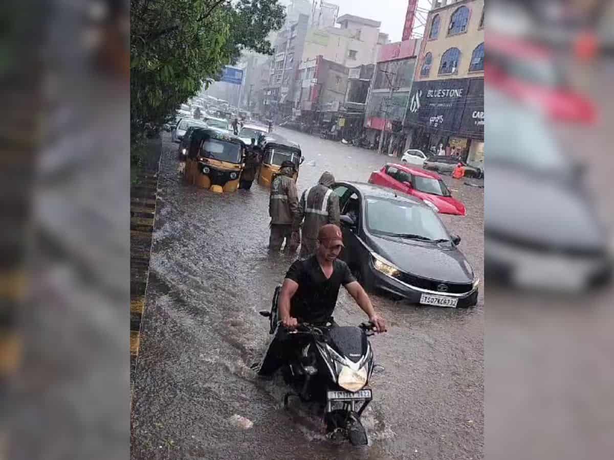 Traffic advisory issues as Hyderabad grapples with waterlogging post rainfall
