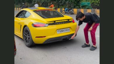 Hyderabad man criticized for trying to light cigarette with Porsche exhaust
