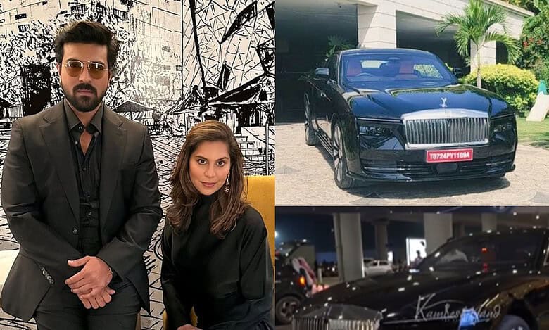 Ram Charan's new Rolls Royce turns heads at Hyderabad airport