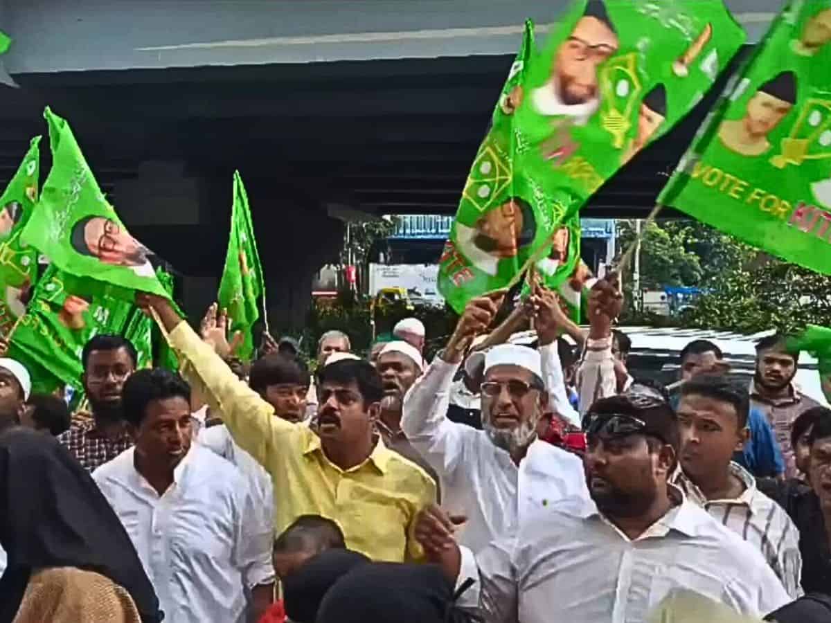 'CM down, down': AIMIM corporators protest HYDRA demolitions; 4 held