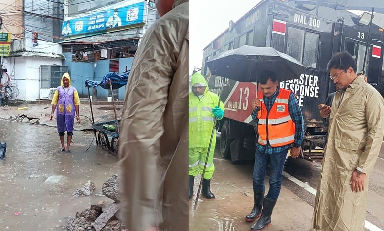 AV Ranganath HYDRA Commissioner Visits Tolichowki amid risks of waterlogging