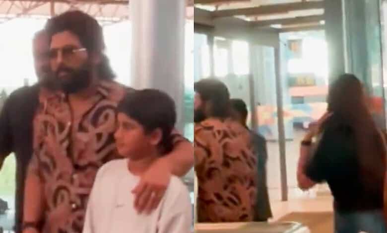 Allu Arjun leaves Hyderabad amid Pushpa 2 shoot, spotted at RGIA