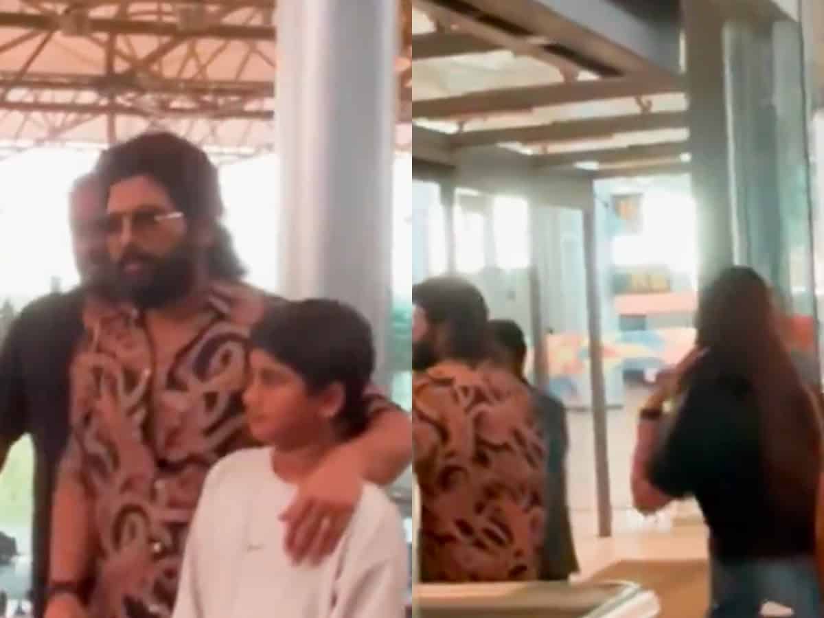 Allu Arjun leaves Hyderabad amid Pushpa 2 shoot, spotted at RGIA