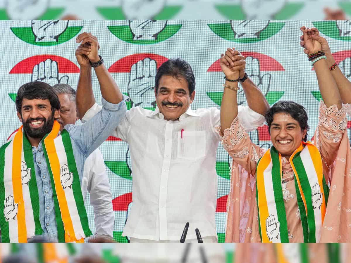 Vinesh Phogat, Bajrang Punia join Congress, may contest Haryana polls
