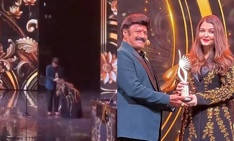 Aishwarya Rai touches Balayya's feet, video from Abu Dhabi goes viral