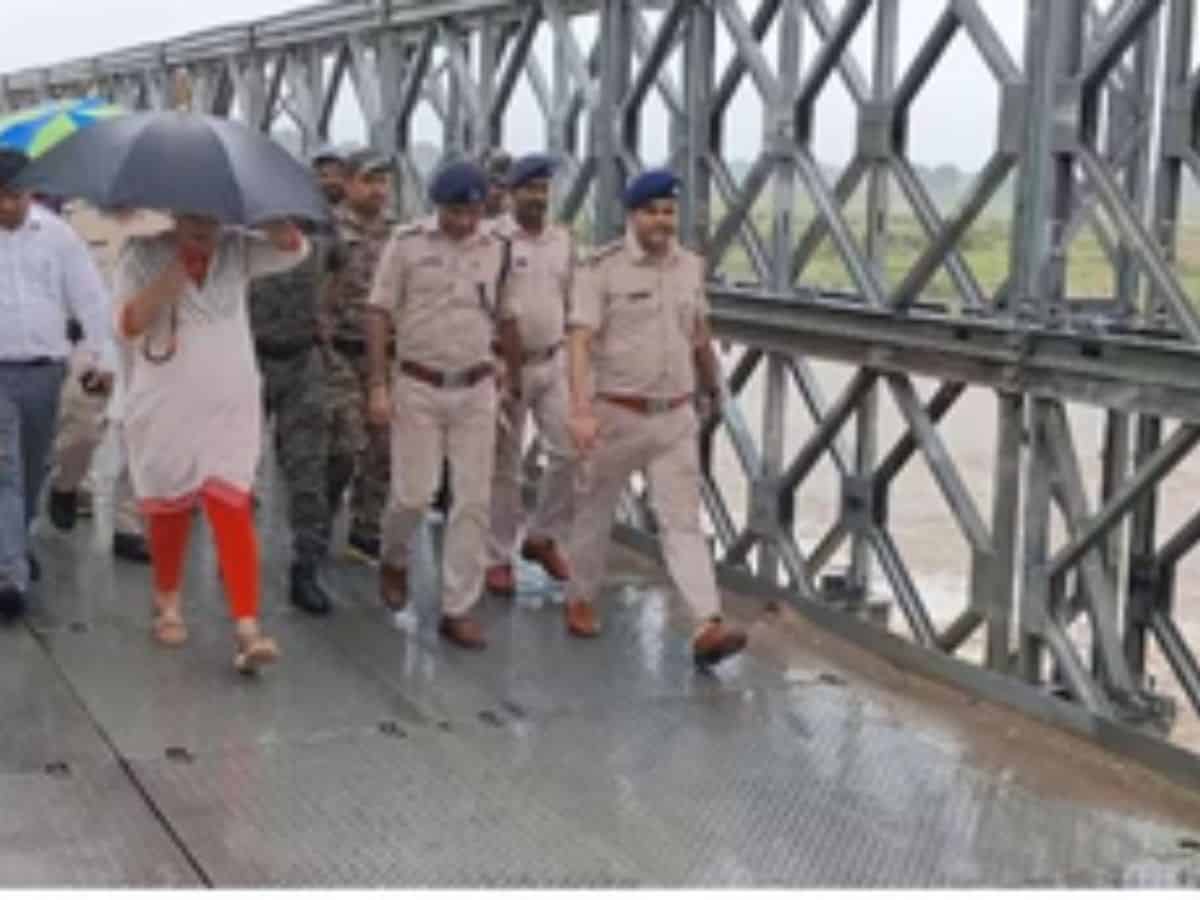 Officials inspected the bridge and confirmed that a portion of it is now damaged